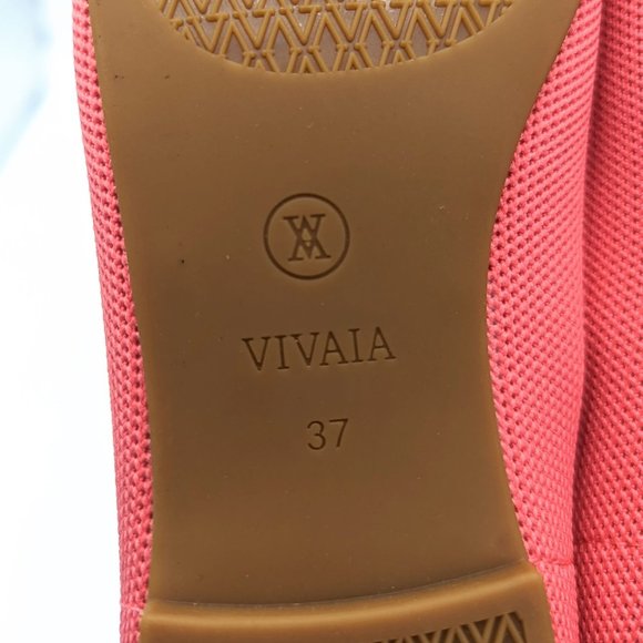 VIVAIA Audrey Coral Pink Ballet Flats Loafers BLACK CAT Size 7 (37) Slip On - Picture 7 of 8